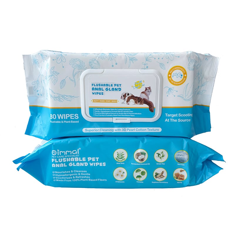 flushable plant-based pet wipes